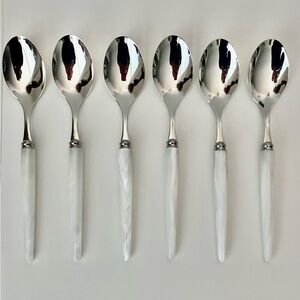 NWOT CAPDECO Elegant Tang White Dining Spoon Set of 6